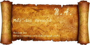 Mádai Arnold névjegykártya
