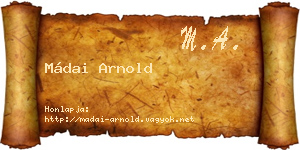 Mádai Arnold névjegykártya